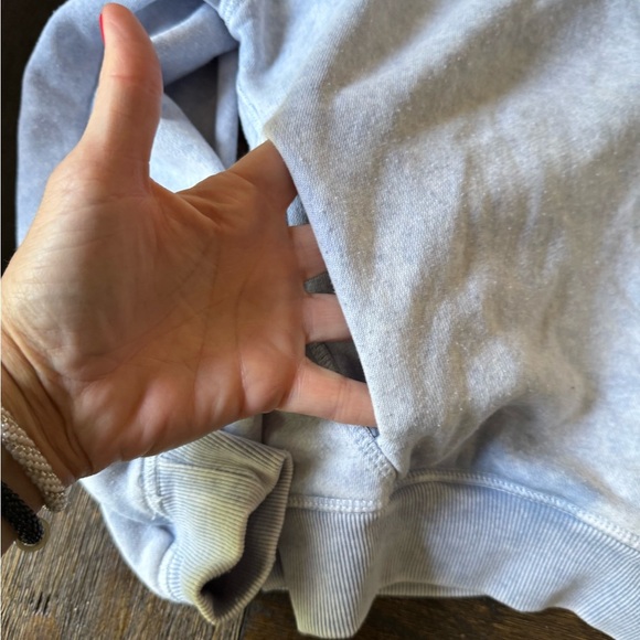 Hippie Rose 3/4 zip sweatshirt washed light blue color size small with pockets - Picture 4 of 4